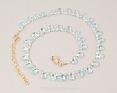 Blue topaz necklace gold filled briolette necklace wedding jewelry something blue bridal jewelry handmade