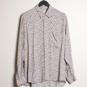 Vintage Retrospettiva herenshirt met grote kraag en button-down, abstract gemaakt in Italië
