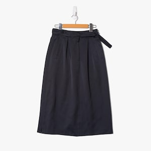 Vintage 80s Slendor Women&#39;s Size 8 Wool Blend A-Line Skirt Dark Grey