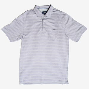 Cutter & Buck Men&#39;s Medium Golf Polo Shirt DryTec Striped Short Sleeve Purple