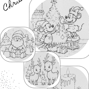 20 Happy Christmas Coloring book Spiroglyphics Printable PDF
