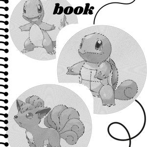 May include: A spiral-bound coloring book with the text "15 Coloring book" in black. The book features three circular illustrations of cartoon characters, each composed of concentric lines, in black and white.