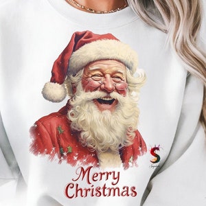 Papai Noel png, Papai Noel png, Vintage Papai Noel PNG Clipart, Retro Natal Papai Noel, Chapéu Vermelho, Holly Berry, Arte de Natal, Download Digital