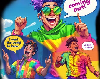 Rainbow Pride-illustratie, LGBTQ-kunst (digitale download)