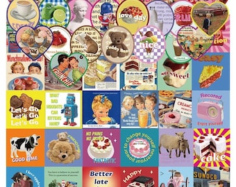 Pegatinas variadas para planificadores de estilo retro y vintage, paquete de pegatinas de vinilo, pegatinas para computadora portátil