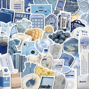 Adesivi estetici assortiti blu / Confezione adesivi in vinile / Stile di vita