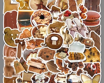 Trendy Brown Assorted Aesthetic Stickers | Vinyl Sticker Pack | Lifestyle