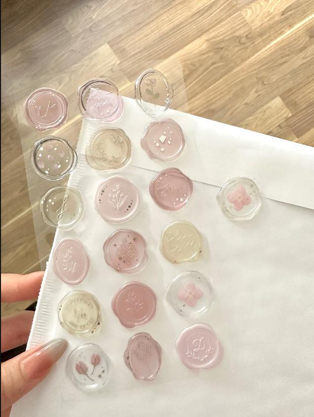 Simple Botanical Sealing Stickers| Invitation Envelope Wax Seal Stickers | Self Adhesive Sticker Back