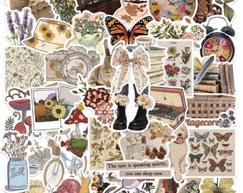 Cottage Garden esthetische geassorteerde stickers | Vinylstickerpakket | Vintage stickers