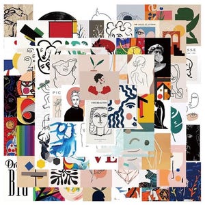 Adesivi per planner assortiti Matisse Abstract Art, confezione di adesivi in vinile, adesivi per laptop