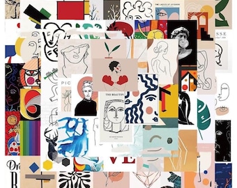 Matisse Abstract Art Assorted Planner Stickers, Vinyl Stickers Pack, Laptop Stickers