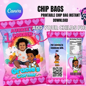 Gracie&#39;s Corner Birthday - Gracie&#39;s Chip Bags - Gracie&#39;s Corner Birthday Digital - Gracie&#39;s Digital Party - Birthday Chip Bags