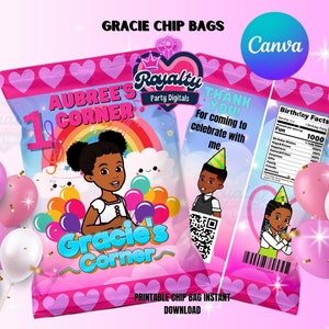 Gracie&#39;s Corner Birthday - Gracie&#39;s Chip Bags - Gracie&#39;s Corner Birthday Digital - Gracie&#39;s Digital Party - Birthday Chip Bags