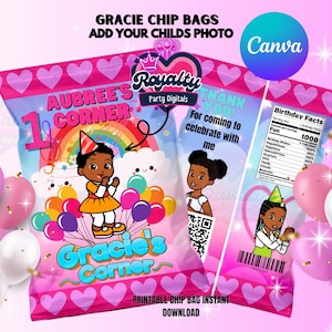 Gracie&#39;s Corner Birthday - Gracie&#39;s Chip Bags - Gracie&#39;s Corner Birthday Digital - Gracie&#39;s Digital Party - Birthday Chip Bags