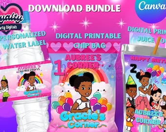 Gracies Corner Birthday, Gracies Corner party, Girls Birthday, digital download, Gracie Corner Favor Bundle