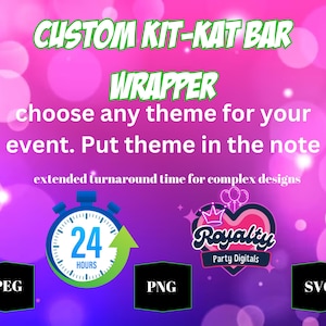 Anpassad Kit-Kat-etikett för bar: Personliga festgåvor, 24 timmar (digital nedladdning)