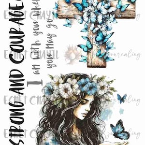 BE STRONG - Bible Journaling Printable, Faith Based Art Journaling Printable