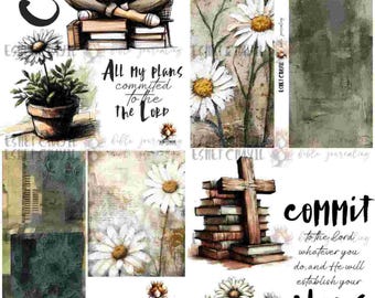 COMMIT - Bible Journaling Printable, Faith Based Art Journaling Printable