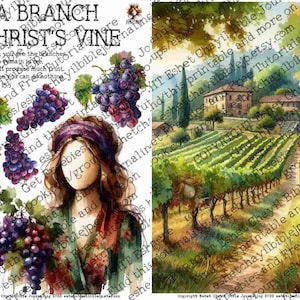 I am a branch on Christ’s vine #35 John 15:5 - Bible Journaling Printable, Faith Based Art Journaling Printable