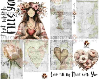 FULL HEART - Bible Journaling Printable, Faith Based Art Journaling Printable