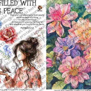 I am filled with God’s peace #13 - Bible Journaling Printable, Faith Based Art Journaling Printable