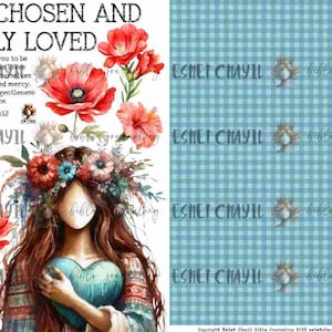 I am chosen and dearly loved - Bible Journaling Printable, Faith Based Art Journaling Printable