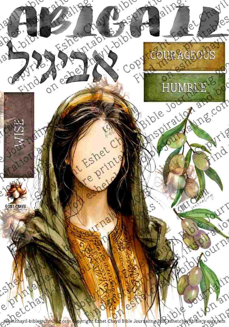 Woman of the Bible - Abigail #22, Faceless Bible Journaling Printable ...