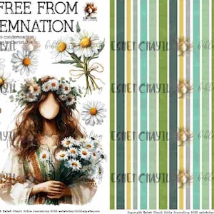 I am free from condemnation - Bible Journaling Printable, Faith Based Art Journaling Printable