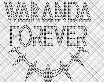 Rhinestone, Wakanda Forever, Black Panther, Digital File, Ready to Cut, SVG