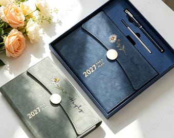 Personalized 2027 Planner Notebook Set,365Day Productivity Journal,Work Efficiency Diary,Daily Planner,Birthday Gift for Her,Christmas Gift