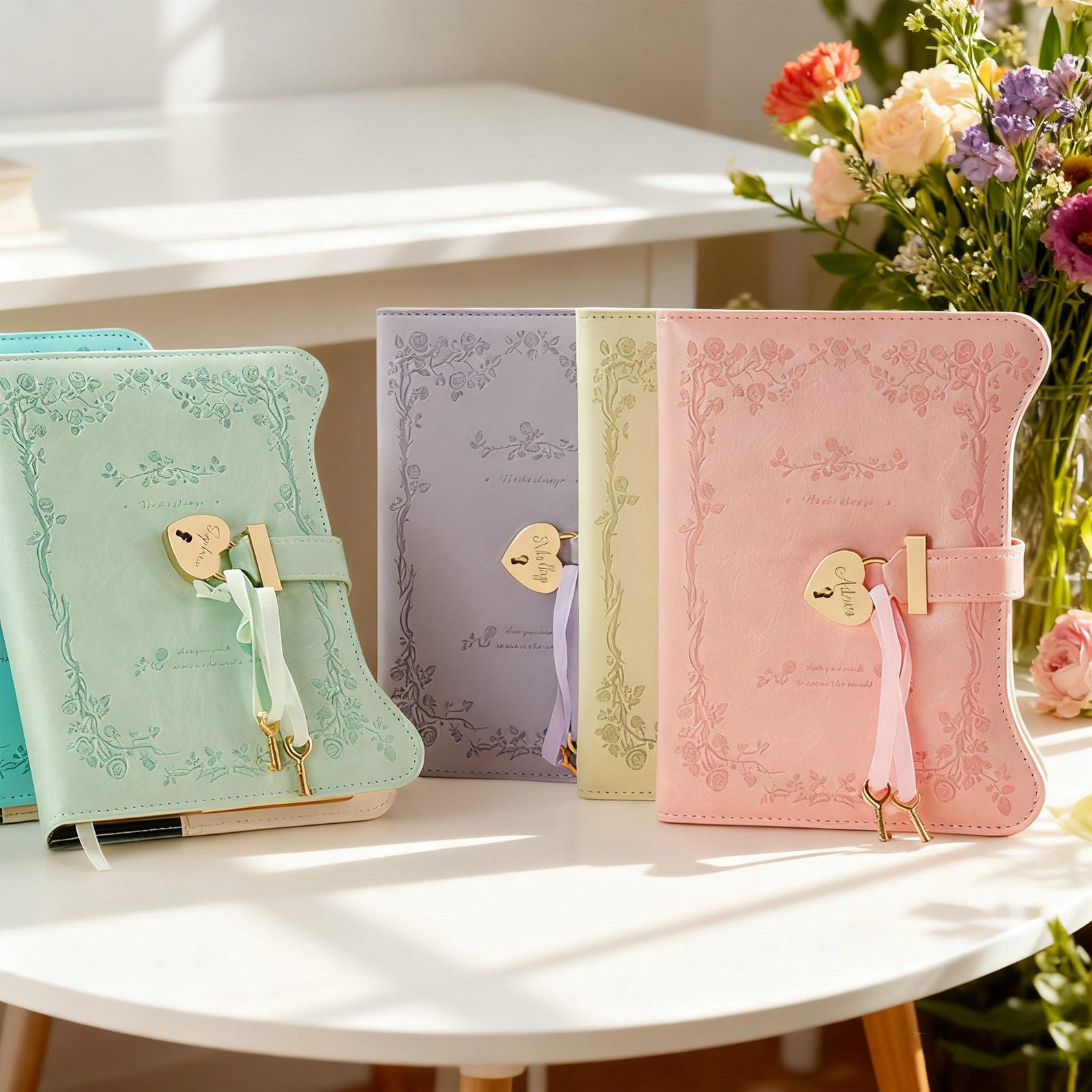 Personalized Journal With Lock and Key, Custom PU Leather Notebook ...