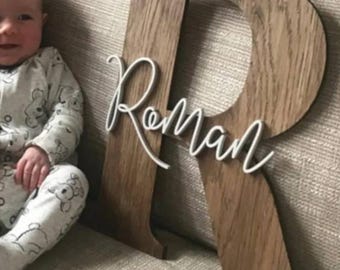 Wooden Nursery Wall Letter with Personalized Name Sign – Custom Baby Room Decor