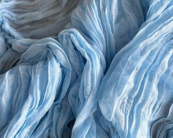 Light Blue Gauze Table Runner – Rustic Wedding & Boho Decor