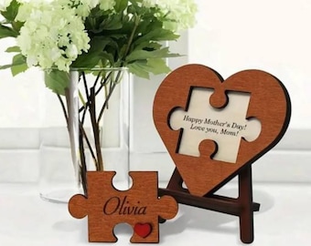 Proposition de puzzle en bois personnalisé, cadeau message d'amour personnalisé
