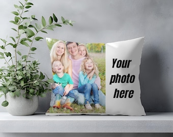 Personalized Photo Pillow, Custom Family Decor Cushion