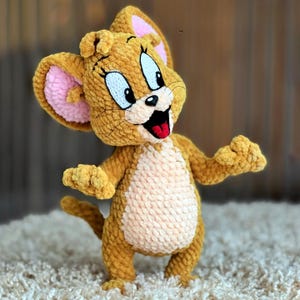 Jerry with his piece of cheese Crochet Pattern, Amigurumi Pattern, Amigurumi Crochet Patterns, Crochet Pattern, Plushie Pattern