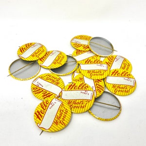 Vintage Pinback Button, Hello My Name Is Pin Back image 6