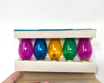 Vintage NOMA Christmas Tree Replacement Lights, NOS New Old Stock Box, Jewel Tones