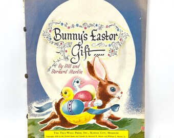 Vintage Children’s Book, Bunny’s Easter Gift, Easter Display, Craft Pages
