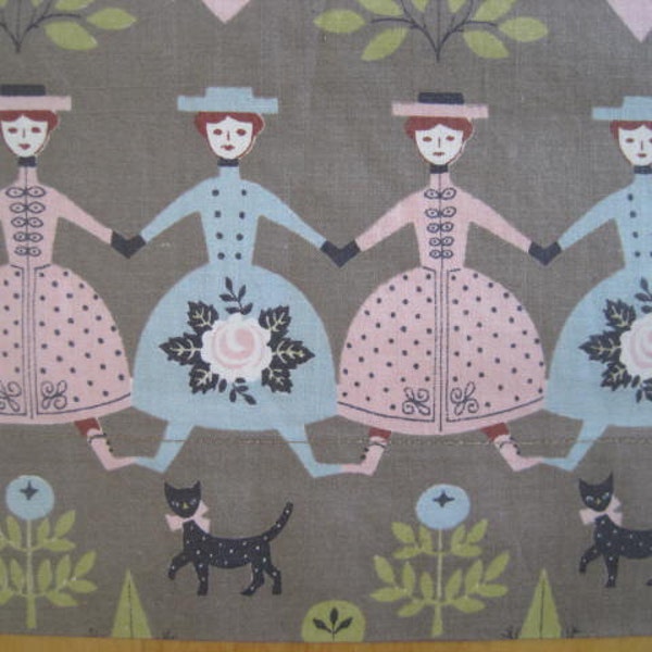 RESERVED/SOLD for ROTHA Vintage Fabric Curtain Panel Paper Dolls