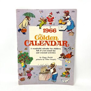 Vintage Wall Calendar 1966 Golden Magazine, Anthropomorphic Bear