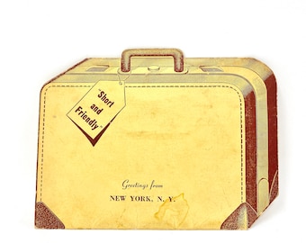 Vintage New York Souvenir Card, Suitcase with Baby Diaper Inside, Funny Gift