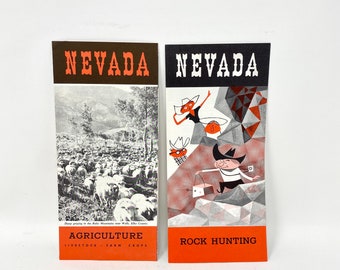 Vintage Brochures NEVADA Travel Pamphlets, Agriculture and Rock Hunting Guides