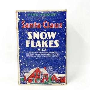 Vintage Box of Christmas Snow Flakes, Mica Flakes, Holiday Display