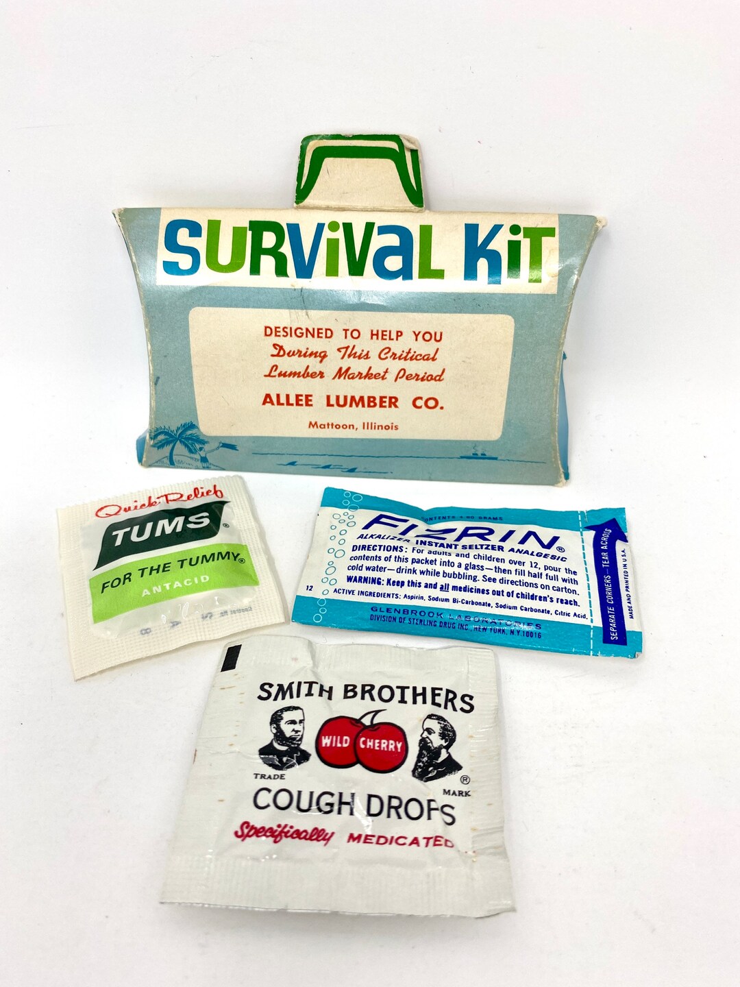 Vintage Survival Kit Tums Cough Drops Mid Century Design Etsy