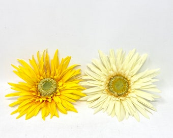 TWO Vintage Flower Pins, Millinery Floral Brooches, Sunflowers or Chrysanthemums