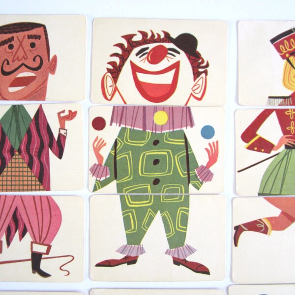 CLOWN Vintage Mixies Card Game 1950s COMPLETE