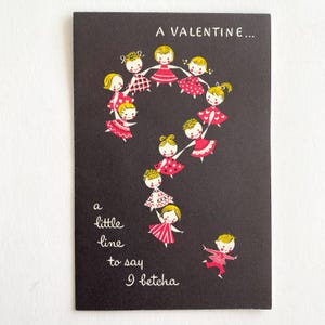 Vintage Valentinstag Karte, Norcross Karte, Kleine Mädchen Händchen haltend