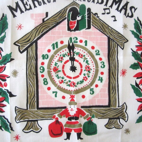 Vintage Towel Mid Century Merry Christmas