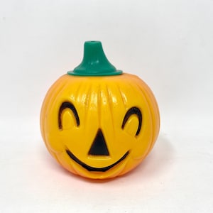 Vintage Halloween Jack-O-Lantern Candy Container, Plastic Candy Holder